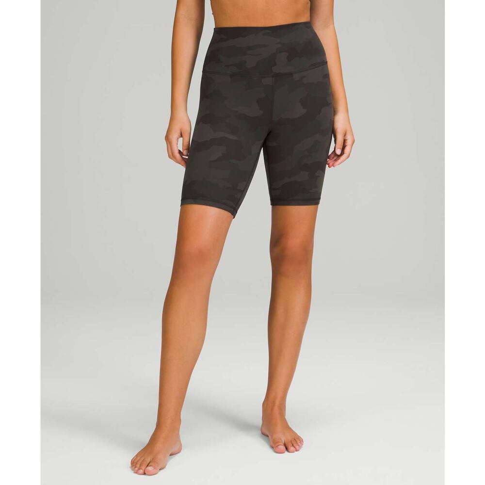 Lululemon Align Short 8" Size 2 Green Camo Nulu EUC